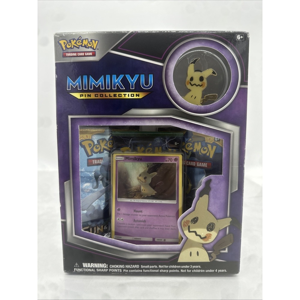 POKEMON TCG Mimikyu Premium PIN Collection Factory Sealed Box-3 Booster Packs